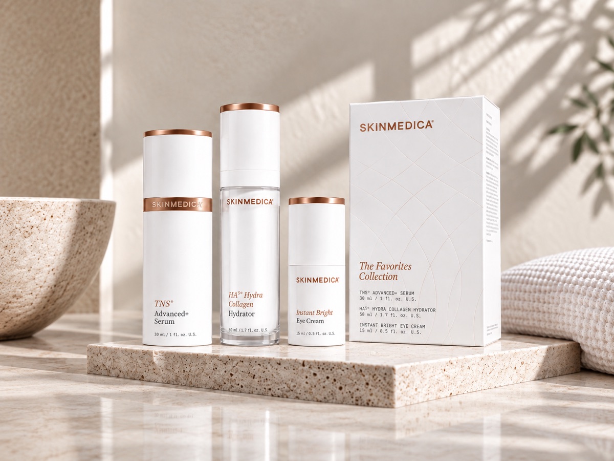 SkinMedica Favorites Collection — TNS Advanced+ Serum, HA5 Hydra Collagen Hydrator, Instant Bright Eye Cream